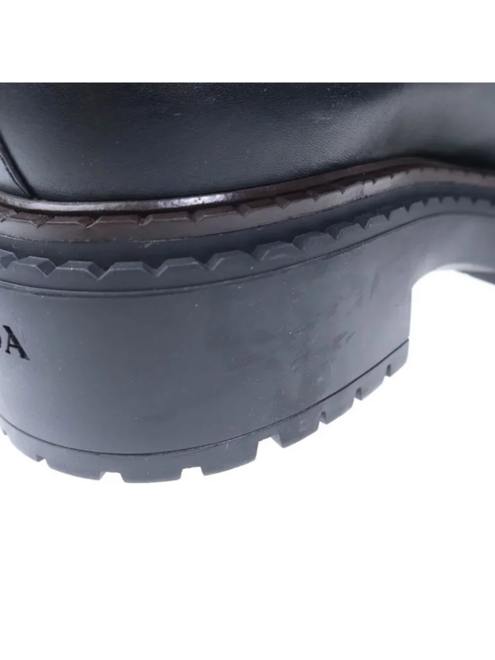 Prada Triangle Logo Oxford Leather Loafers Black - Picture 6 of 6